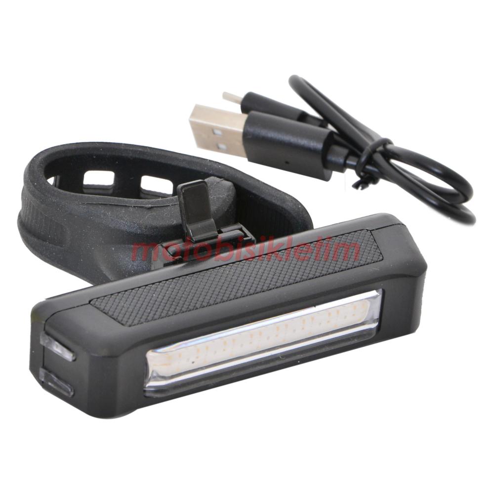 BİSİKLET ÇAKAR 6 FONKSİYONLU RENKLI IŞIK 60 LUMEN USB GİRİŞLİ